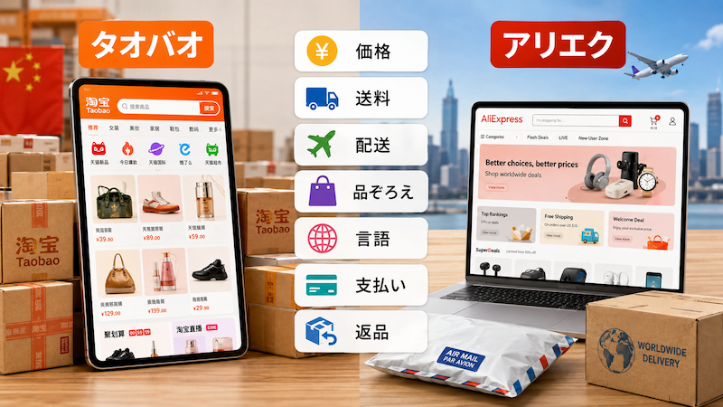 タオバオとアリエクの違い7つ