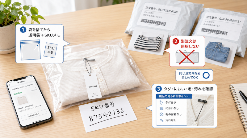 SHEIN返品で袋がない場合の梱包方法