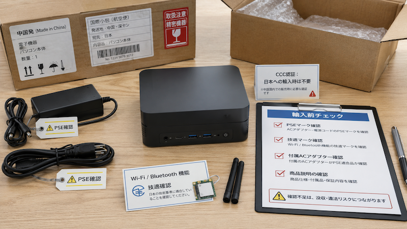 中国製パソコン輸入時のPSE・技適確認