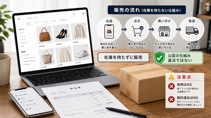 バイマの無在庫販売の仕組み
