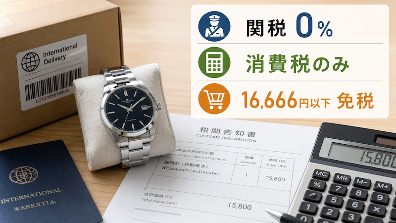腕時計の個人輸入でかかる関税と消費税