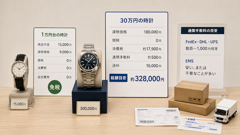 腕時計を個人輸入した場合の税金シミュレーション