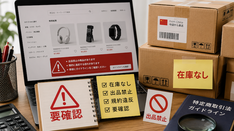 中国輸入の無在庫販売における出品禁止と規約違反の注意点