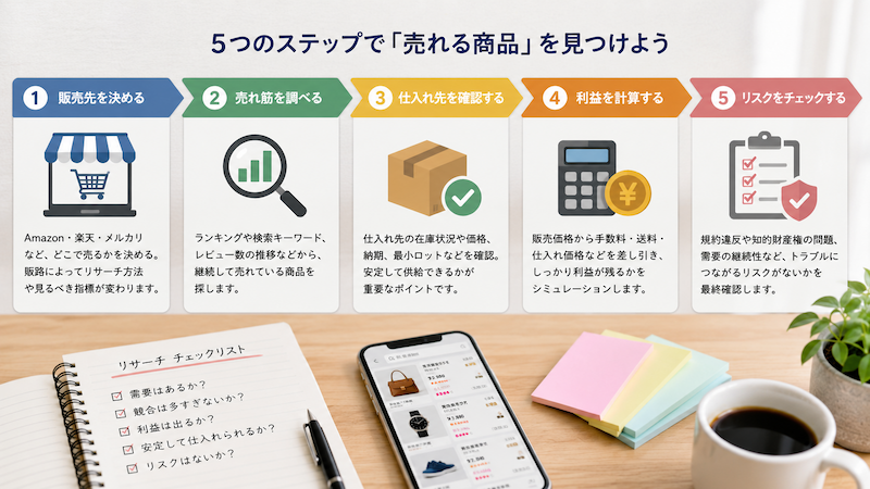 無在庫の商品リサーチのやり方5ステップ