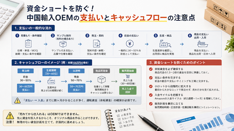 中国輸入OEMの支払いとキャッシュフロー
