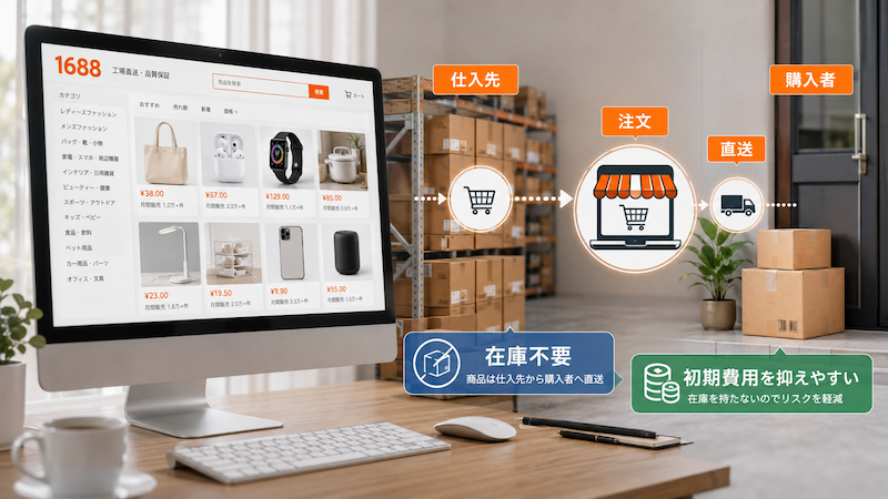 1688を使った無在庫販売の仕組み