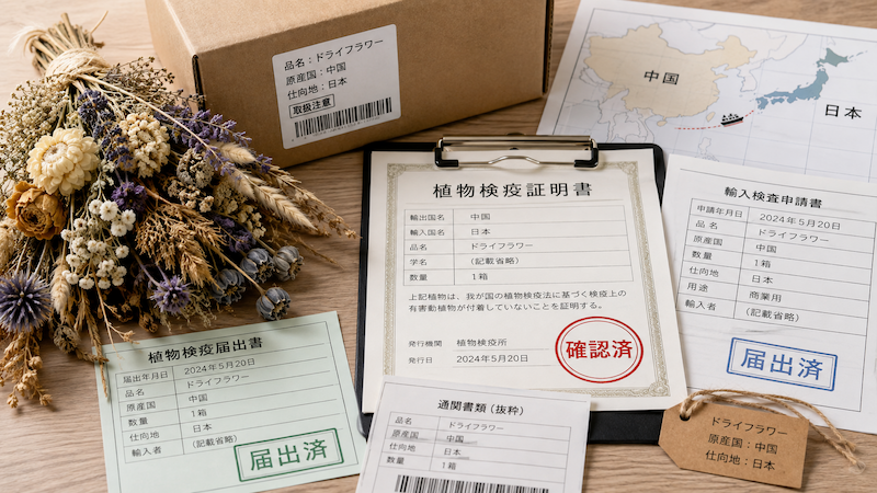 ドライフラワー輸入に必要な検疫手続きと「植物検疫証明書」