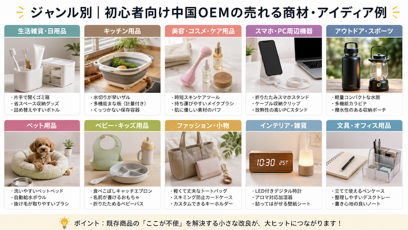 初心者向け中国OEMの売れる商材・アイディア例