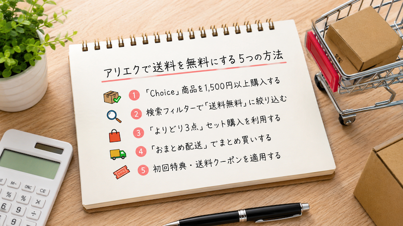 アリエクの送料無料方法5選