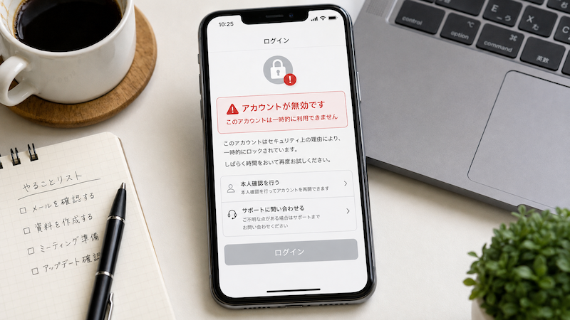 アリエクのアカウント無効・一時ロック画面