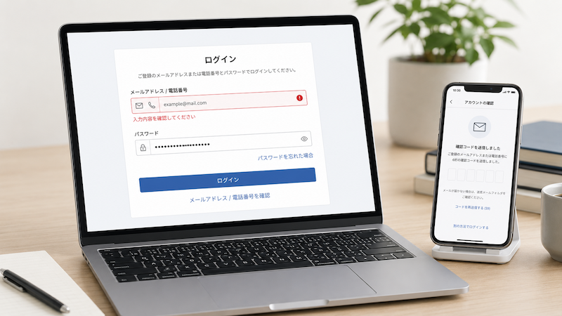 アリエクのログインでパスワードやIDを確認する画面