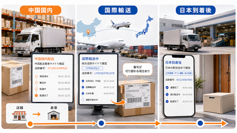 アリババ荷物の区間別追跡方法