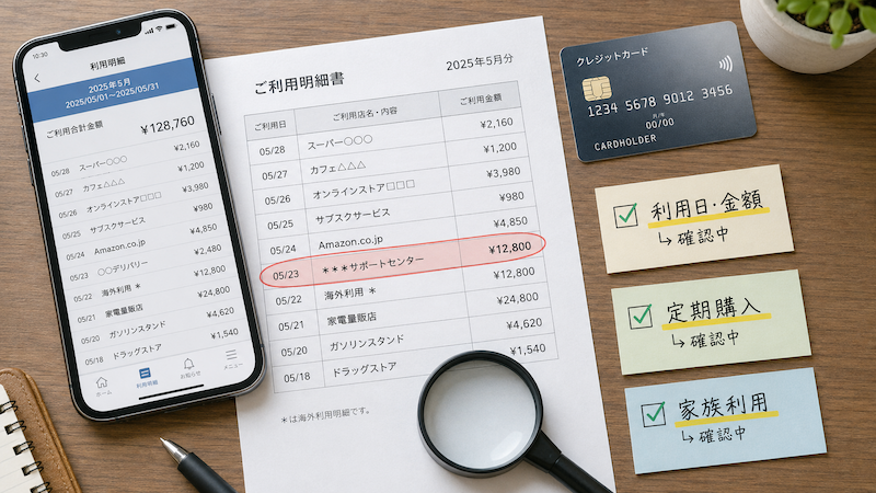 クレジットカードの身に覚えのない請求を確認