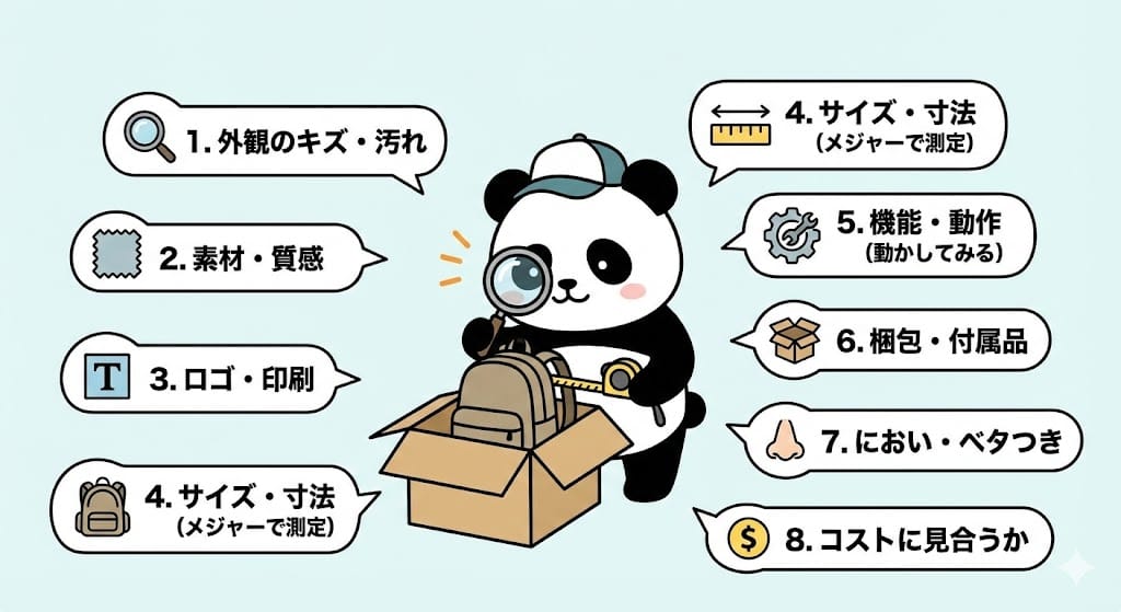 中国OEMサンプルのチェック項目
