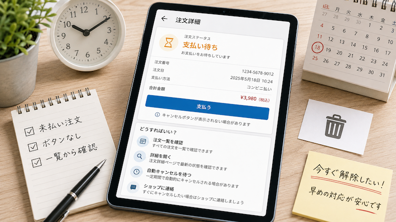 アリエクの支払い待ち注文をキャンセルする方法