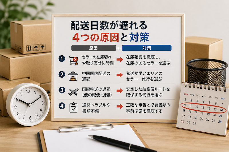 中国輸入の配送遅延原因と対策
