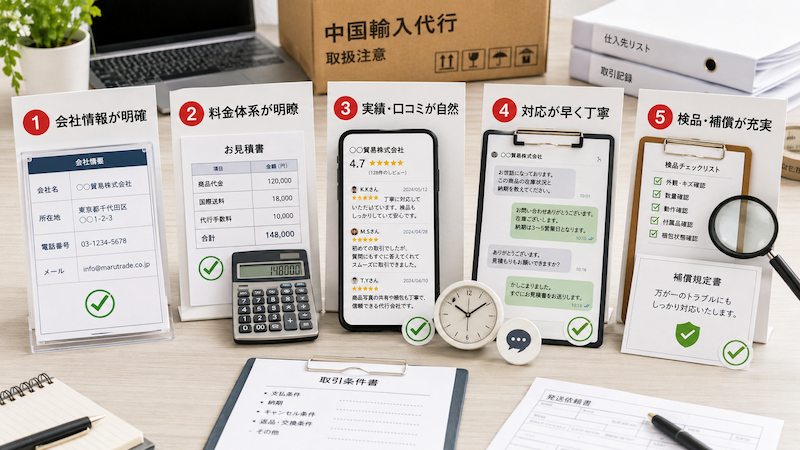 信頼できる中国輸入代行業者を選ぶ5つの基準