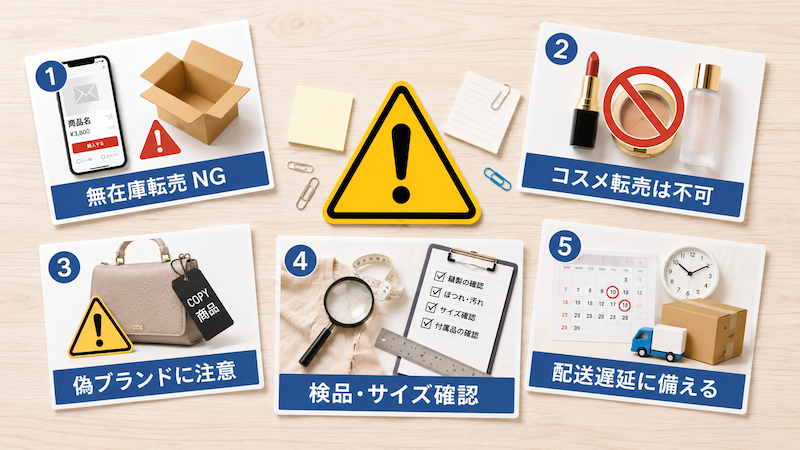 SHEINメルカリ転売の注意点とリスク