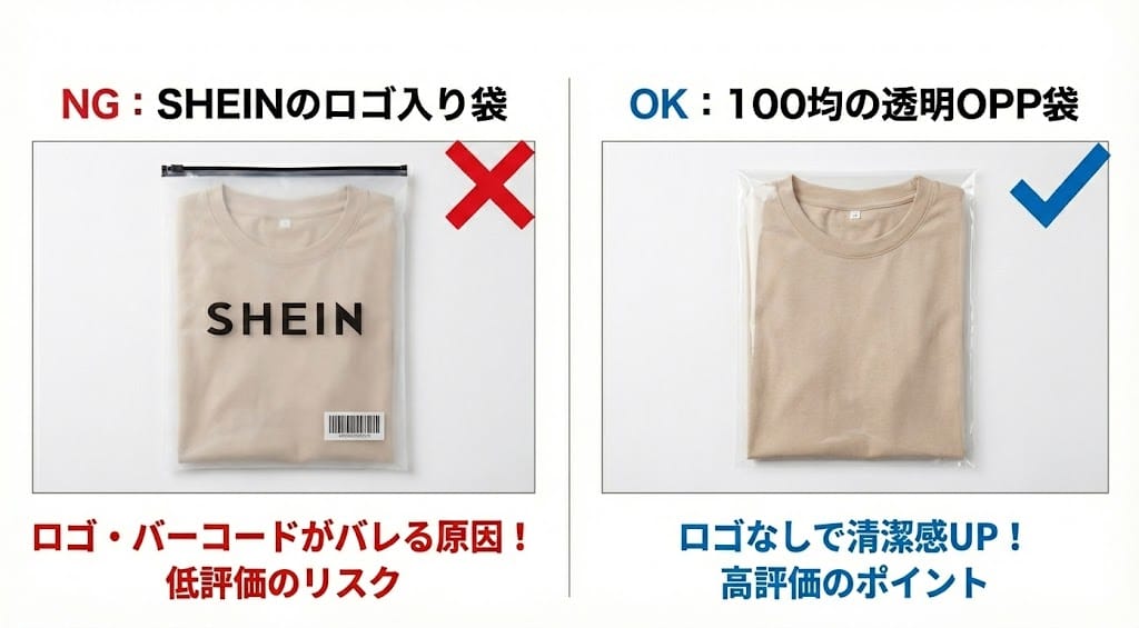 SHEIN転売 梱包 袋 対策