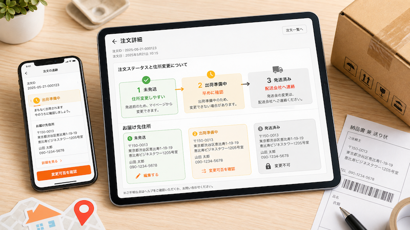 アリエク注文後の住所変更と発送ステータス