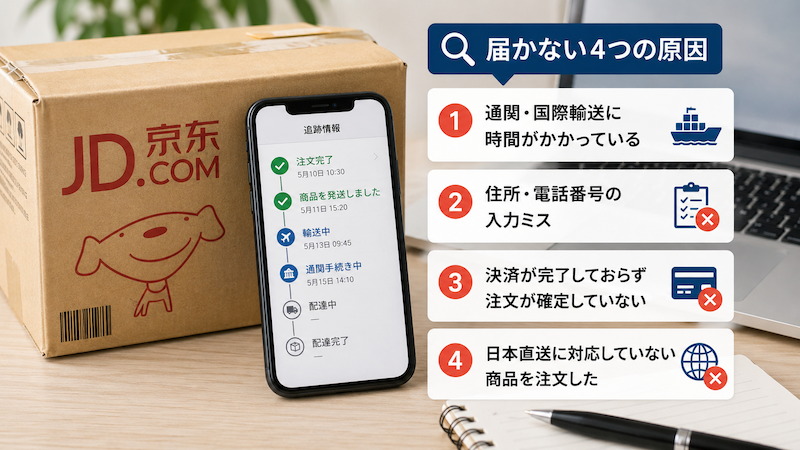 ジンドンの商品が届かない主な原因