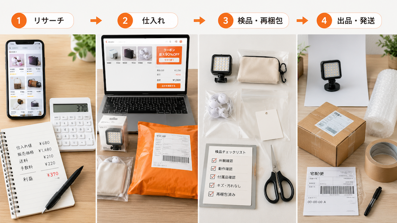 Temu転売で利益を出す4ステップ