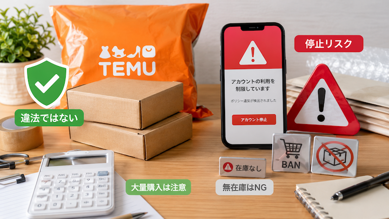 Temu転売は違法・禁止？儲かるやり方と古物商・バレる対策