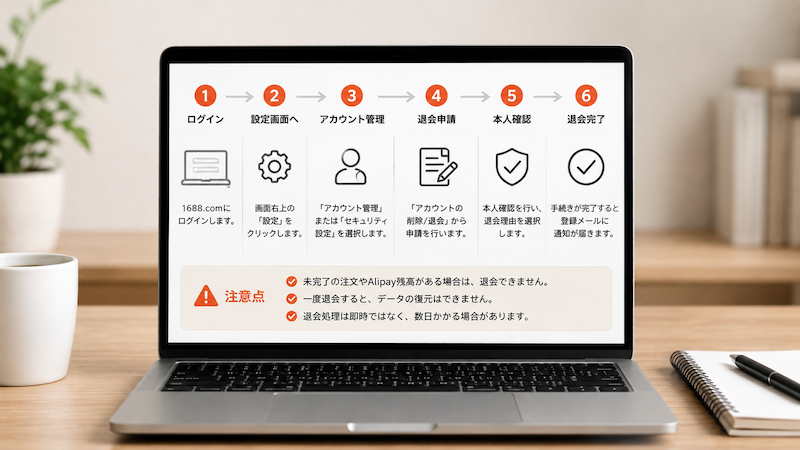 1688のPC版アカウント削除手順