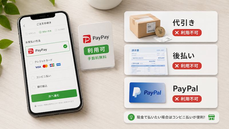 7sGoodで使える支払い方法と利用不可の決済