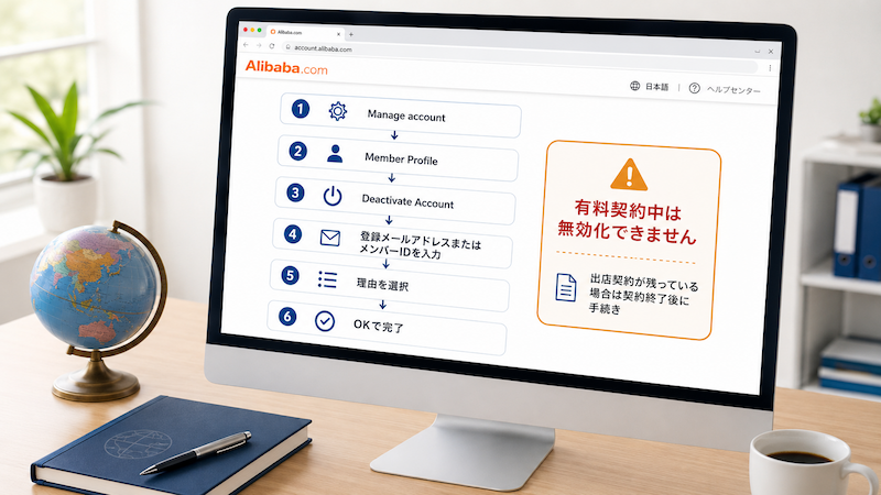Alibaba.comのアカウント削除手順