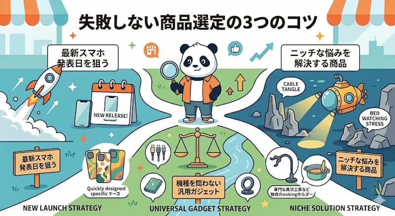 スマホアクセサリー商品選定の3つの戦略