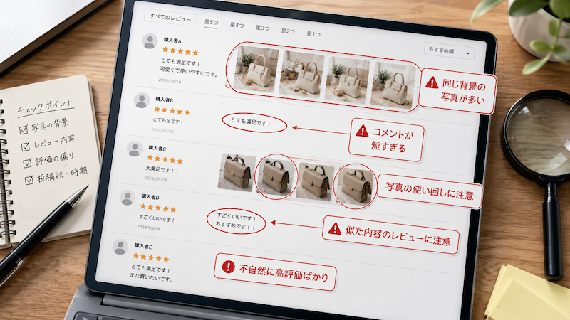 SHEINの怪しい画像口コミの見分け方