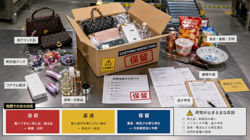 タオバオで税関没収される商品と通関保留の原因