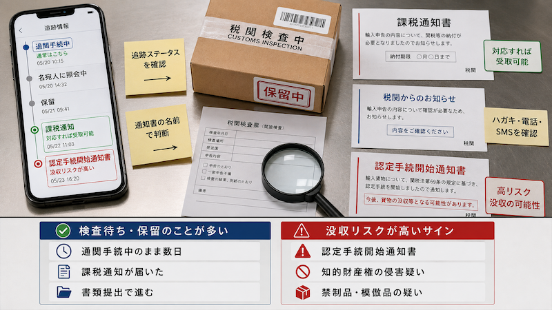 タオバオの税関没収と検査待ちを見分ける方法