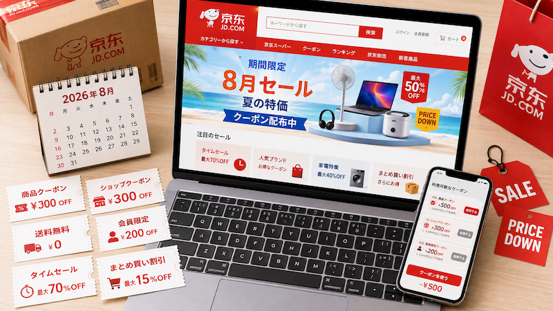 ジンドンの2026年8月セールと配布クーポン