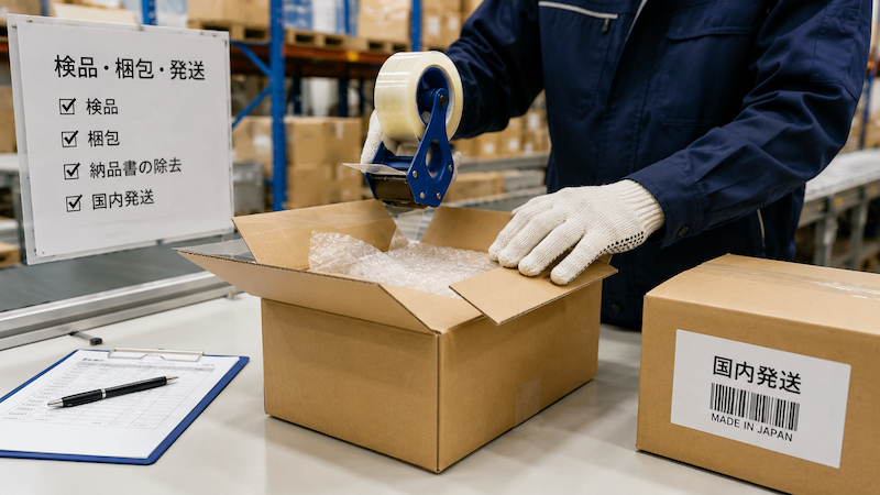 TEMU商品を日本の倉庫で再梱包する流れ