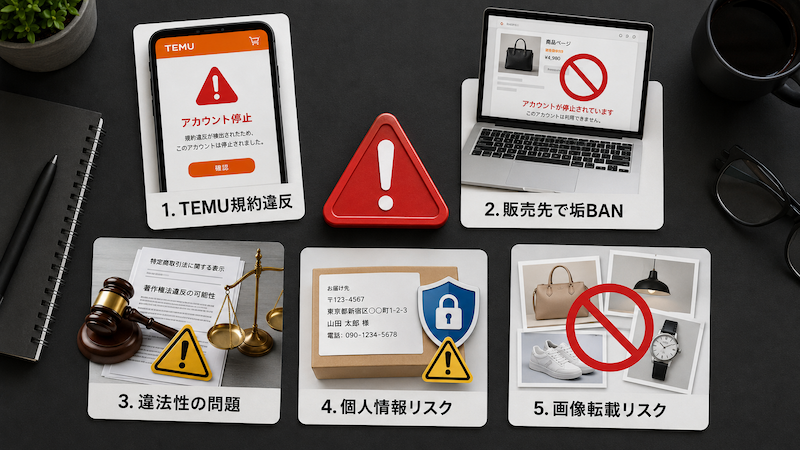 TEMU無在庫転売の5つのリスク