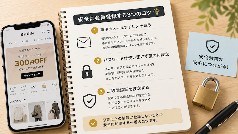 SHEINへ安全に登録する3つの対策