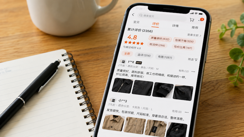 天猫の商品レビューの確認方法