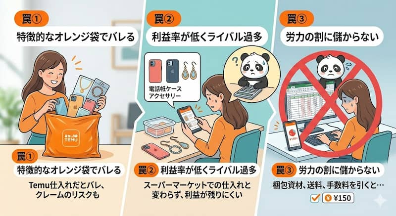 Temu仕入れのメルカリ転売で利益が出ない罠とオレンジ袋の注意点