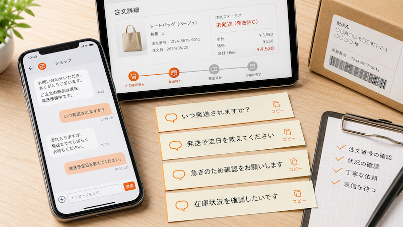 タオバオで発送を催促する中国語メッセージ例