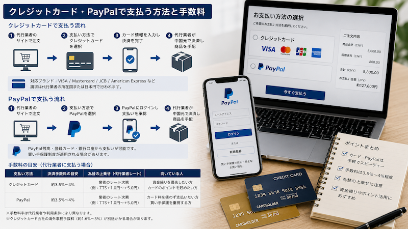 中国輸入代行のクレジットカード・PayPal決済と手数料