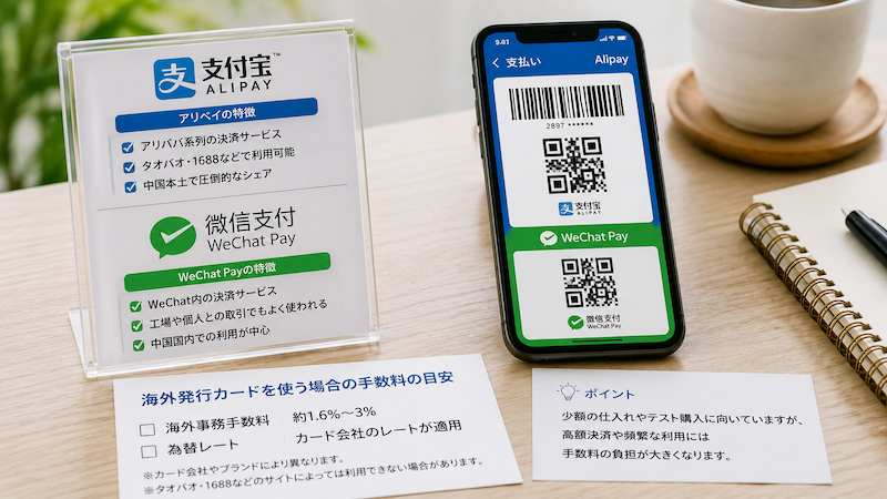 AlipayとWeChat Payの支払い方法と手数料