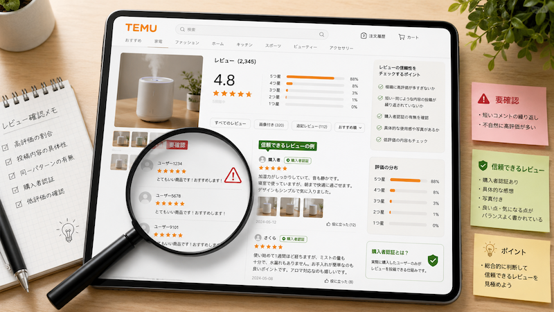 Temuレビューの信頼性の見分け方