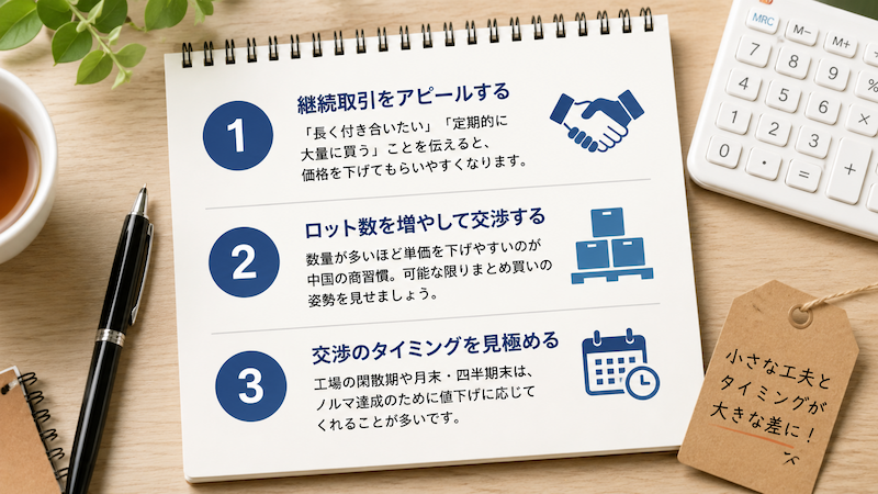 アリババ値下げ交渉のコツとタイミング
