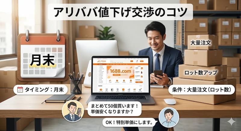 アリババの値下げ交渉を成功させるタイミングとコツ