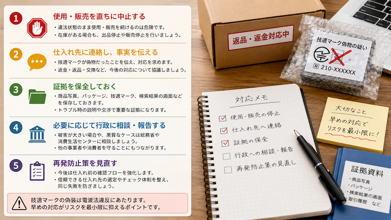 偽物の技適マークが判明した際の対処法