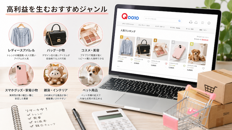 Qoo10無在庫販売のおすすめ商品ジャンル