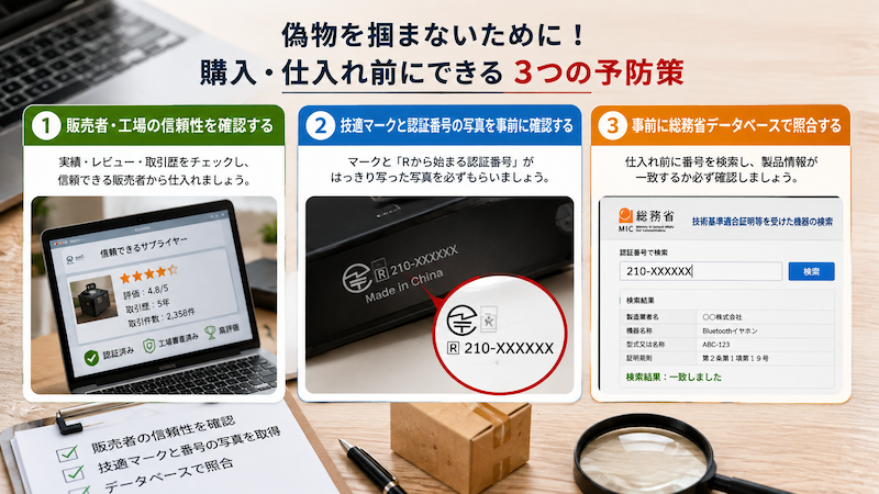 偽物の技適マークを避ける仕入れ前の予防策