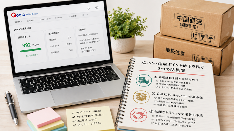 Qoo10無在庫販売の垢バン対策